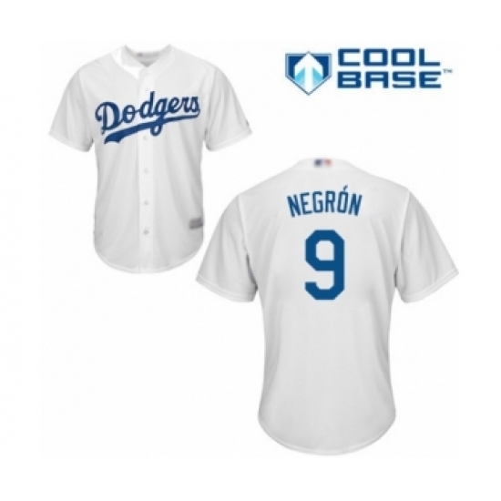 Youth Los Angeles Dodgers #9 Kristopher Negron Authentic White Home Cool Base Baseball Player Jersey Youth Los Angeles Dodgers #9 Kristopher Negron Authentic White Home Cool Base Baseball Player Jersey