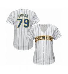 Women's Milwaukee Brewers #79 Trey Supak Authentic White Alternate Cool Base Baseball Player Jersey Women's Milwaukee Brewers #79 Trey Supak Authentic White Alternate Cool Base Baseball Player Jersey