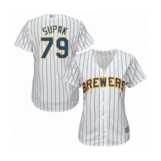 Women's Milwaukee Brewers #79 Trey Supak Authentic White Alternate Cool Base Baseball Player Jersey Women's Milwaukee Brewers #79 Trey Supak Authentic White Alternate Cool Base Baseball Player Jersey