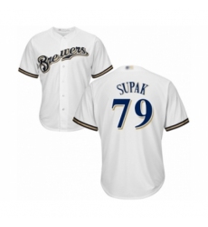 Youth Milwaukee Brewers #79 Trey Supak Authentic White Home Cool Base Baseball Player Jersey Youth Milwaukee Brewers #79 Trey Supak Authentic White Home Cool Base Baseball Player Jersey