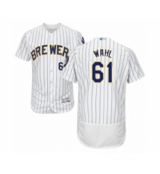 Men's Milwaukee Brewers #61 Bobby Wahl White Home Flex Base Authentic Collection Baseball Player Jersey Men's Milwaukee Brewers #61 Bobby Wahl White Home Flex Base Authentic Collection Baseball Player Jersey