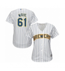 Women's Milwaukee Brewers #61 Bobby Wahl Authentic White Alternate Cool Base Baseball Player Jersey Women's Milwaukee Brewers #61 Bobby Wahl Authentic White Alternate Cool Base Baseball Player Jersey