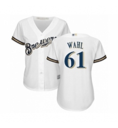 Women's Milwaukee Brewers #61 Bobby Wahl Authentic White Home Cool Base Baseball Player Jersey Women's Milwaukee Brewers #61 Bobby Wahl Authentic White Home Cool Base Baseball Player Jersey
