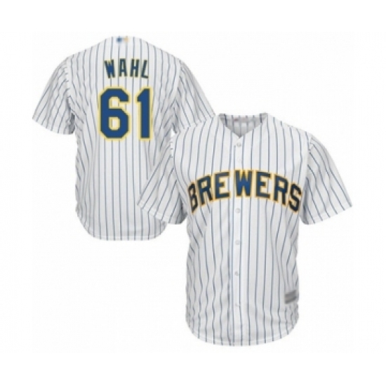 Youth Milwaukee Brewers #61 Bobby Wahl Authentic White Alternate Cool Base Baseball Player Jersey Youth Milwaukee Brewers #61 Bobby Wahl Authentic White Alternate Cool Base Baseball Player Jersey
