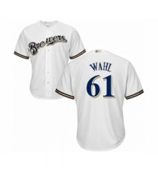Youth Milwaukee Brewers #61 Bobby Wahl Authentic White Home Cool Base Baseball Player Jersey Youth Milwaukee Brewers #61 Bobby Wahl Authentic White Home Cool Base Baseball Player Jersey