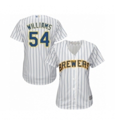 Women's Milwaukee Brewers #54 Taylor Williams Authentic White Alternate Cool Base Baseball Player Jersey