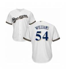 Youth Milwaukee Brewers #54 Taylor Williams Authentic White Home Cool Base Baseball Player Jersey