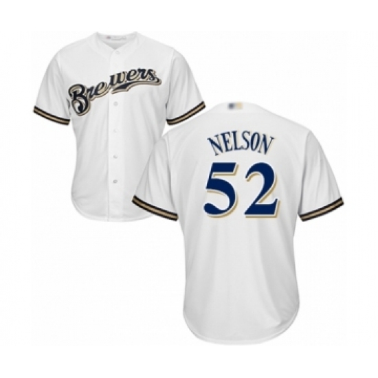 Youth Milwaukee Brewers #52 Jimmy Nelson Authentic White Home Cool Base Baseball Player Jersey Youth Milwaukee Brewers #52 Jimmy Nelson Authentic White Home Cool Base Baseball Player Jersey