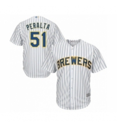Youth Milwaukee Brewers #51 Freddy Peralta Authentic White Alternate Cool Base Baseball Player Jersey Youth Milwaukee Brewers #51 Freddy Peralta Authentic White Alternate Cool Base Baseball Player Jersey