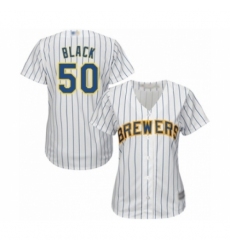 Women's Milwaukee Brewers #50 Ray Black Authentic White Alternate Cool Base Baseball Player Jersey Women's Milwaukee Brewers #50 Ray Black Authentic White Alternate Cool Base Baseball Player Jersey