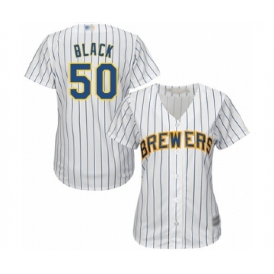 Women's Milwaukee Brewers #50 Ray Black Authentic White Alternate Cool Base Baseball Player Jersey Women's Milwaukee Brewers #50 Ray Black Authentic White Alternate Cool Base Baseball Player Jersey