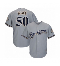 Youth Milwaukee Brewers #50 Ray Black Authentic Grey Road Cool Base Baseball Player Jersey Youth Milwaukee Brewers #50 Ray Black Authentic Grey Road Cool Base Baseball Player Jersey