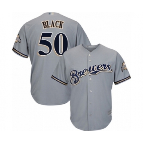 Youth Milwaukee Brewers #50 Ray Black Authentic Grey Road Cool Base Baseball Player Jersey Youth Milwaukee Brewers #50 Ray Black Authentic Grey Road Cool Base Baseball Player Jersey