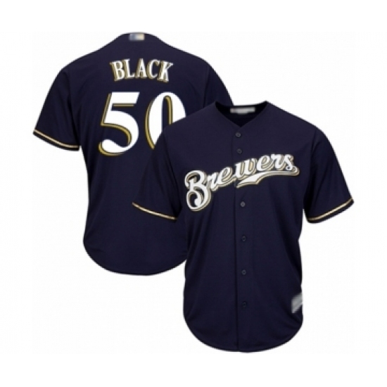 Youth Milwaukee Brewers #50 Ray Black Authentic Navy Blue Alternate Cool Base Baseball Player Jersey Youth Milwaukee Brewers #50 Ray Black Authentic Navy Blue Alternate Cool Base Baseball Player Jersey