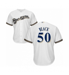 Youth Milwaukee Brewers #50 Ray Black Authentic White Home Cool Base Baseball Player Jersey Youth Milwaukee Brewers #50 Ray Black Authentic White Home Cool Base Baseball Player Jersey