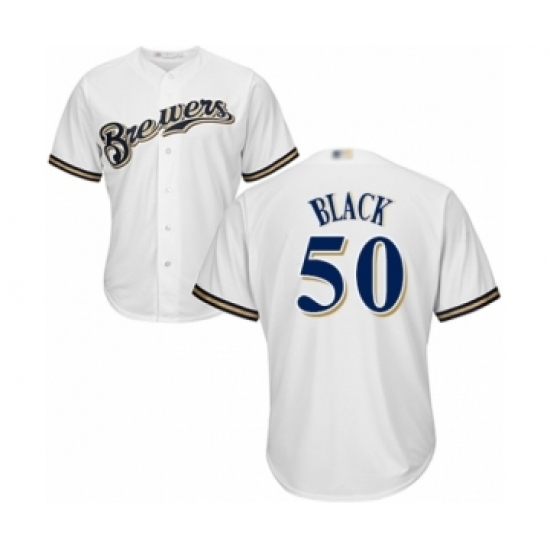 Youth Milwaukee Brewers #50 Ray Black Authentic White Home Cool Base Baseball Player Jersey Youth Milwaukee Brewers #50 Ray Black Authentic White Home Cool Base Baseball Player Jersey