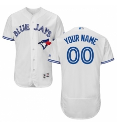 Men's Toronto Blue Jays Majestic Home White Flex Base Authentic Collection Custom Jersey