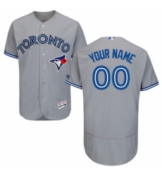 Men's Toronto Blue Jays Majestic Road Gray Flex Base Authentic Collection Custom Jersey