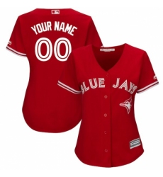 Women's Toronto Blue Jays Majestic Scarlet 2017 Cool Base Replica Custom Jersey