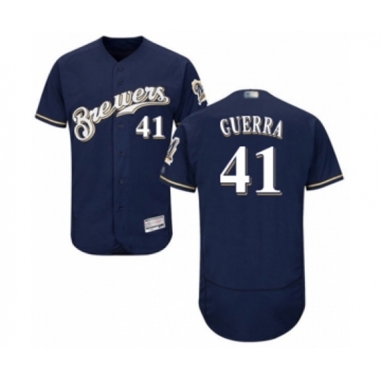 Men's Milwaukee Brewers #41 Junior Guerra Navy Blue Alternate Flex Base Authentic Collection Baseball Player Jersey Men's Milwaukee Brewers #41 Junior Guerra Navy Blue Alternate Flex Base Authentic Collection Baseball Player Jersey