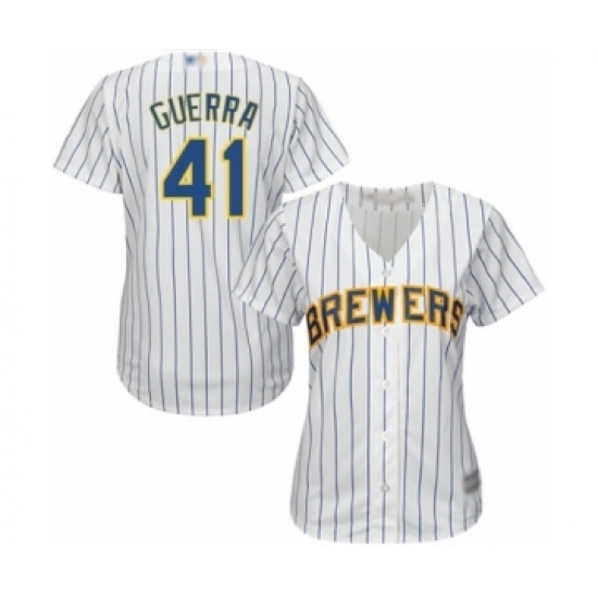 Women's Milwaukee Brewers #41 Junior Guerra Authentic White Alternate Cool Base Baseball Player Jersey Women's Milwaukee Brewers #41 Junior Guerra Authentic White Alternate Cool Base Baseball Player Jersey