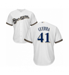 Youth Milwaukee Brewers #41 Junior Guerra Authentic White Home Cool Base Baseball Player Jersey Youth Milwaukee Brewers #41 Junior Guerra Authentic White Home Cool Base Baseball Player Jersey
