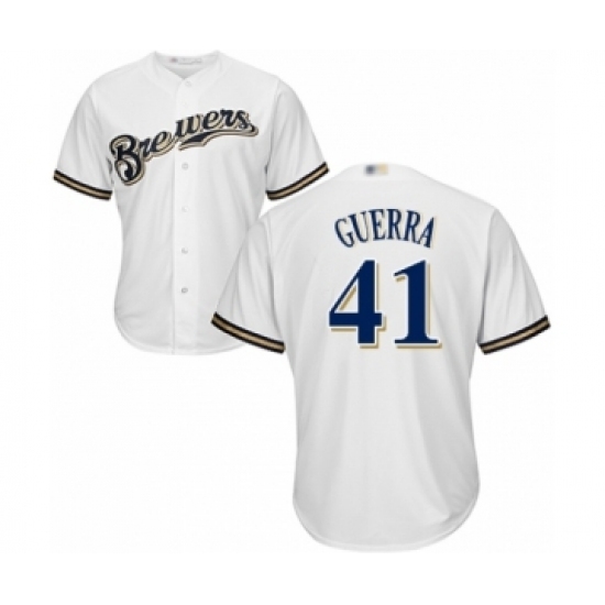 Youth Milwaukee Brewers #41 Junior Guerra Authentic White Home Cool Base Baseball Player Jersey Youth Milwaukee Brewers #41 Junior Guerra Authentic White Home Cool Base Baseball Player Jersey