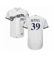 Men's Milwaukee Brewers #39 Corbin Burnes White Alternate Flex Base Authentic Collection Baseball Player Jersey