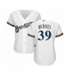 Women's Milwaukee Brewers #39 Corbin Burnes Authentic White Home Cool Base Baseball Player Jersey
