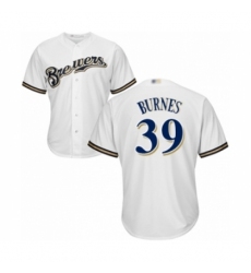 Youth Milwaukee Brewers #39 Corbin Burnes Authentic White Home Cool Base Baseball Player Jersey