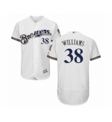 Men's Milwaukee Brewers #38 Devin Williams White Alternate Flex Base Authentic Collection Baseball Player Jersey Men's Milwaukee Brewers #38 Devin Williams White Alternate Flex Base Authentic Collection Baseball Player Jersey