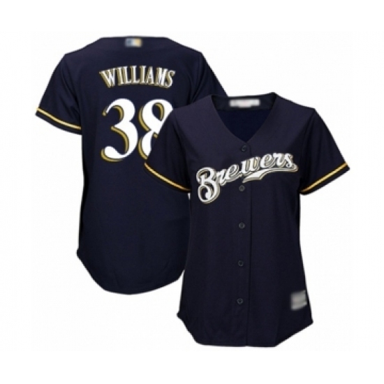 Women's Milwaukee Brewers #38 Devin Williams Authentic Navy Blue Alternate Cool Base Baseball Player Jersey Women's Milwaukee Brewers #38 Devin Williams Authentic Navy Blue Alternate Cool Base Baseball Player Jersey