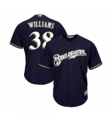 Youth Milwaukee Brewers #38 Devin Williams Authentic Navy Blue Alternate Cool Base Baseball Player Jersey Youth Milwaukee Brewers #38 Devin Williams Authentic Navy Blue Alternate Cool Base Baseball Player Jersey
