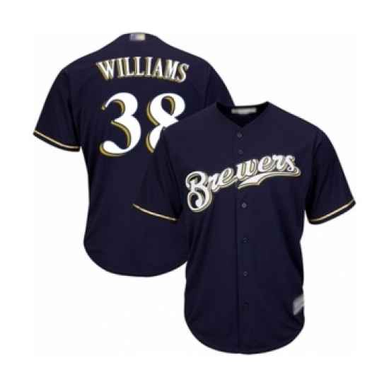 Youth Milwaukee Brewers #38 Devin Williams Authentic Navy Blue Alternate Cool Base Baseball Player Jersey Youth Milwaukee Brewers #38 Devin Williams Authentic Navy Blue Alternate Cool Base Baseball Player Jersey