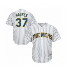 Youth Milwaukee Brewers #37 Adrian Houser Authentic White Alternate Cool Base Baseball Player Jersey Youth Milwaukee Brewers #37 Adrian Houser Authentic White Alternate Cool Base Baseball Player Jersey