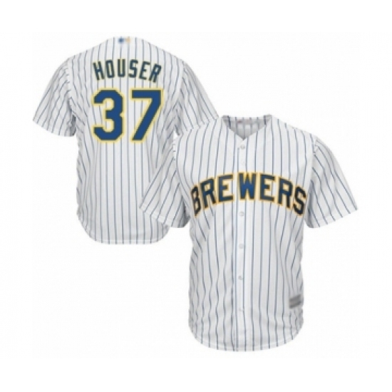 Youth Milwaukee Brewers #37 Adrian Houser Authentic White Alternate Cool Base Baseball Player Jersey Youth Milwaukee Brewers #37 Adrian Houser Authentic White Alternate Cool Base Baseball Player Jersey