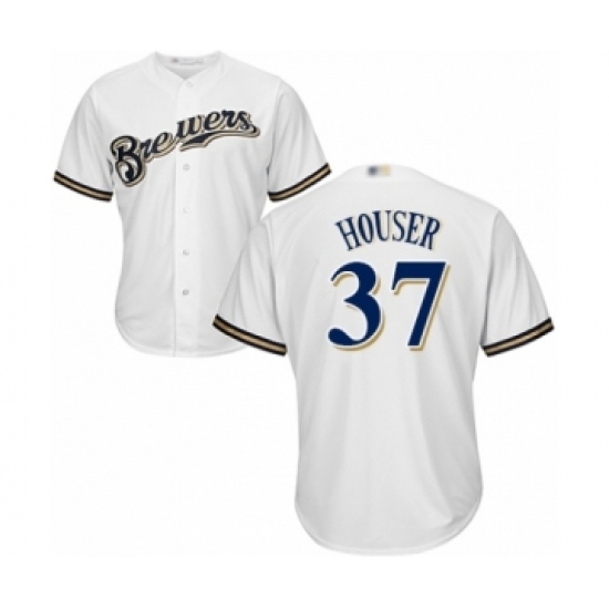 Youth Milwaukee Brewers #37 Adrian Houser Authentic White Home Cool Base Baseball Player Jersey Youth Milwaukee Brewers #37 Adrian Houser Authentic White Home Cool Base Baseball Player Jersey