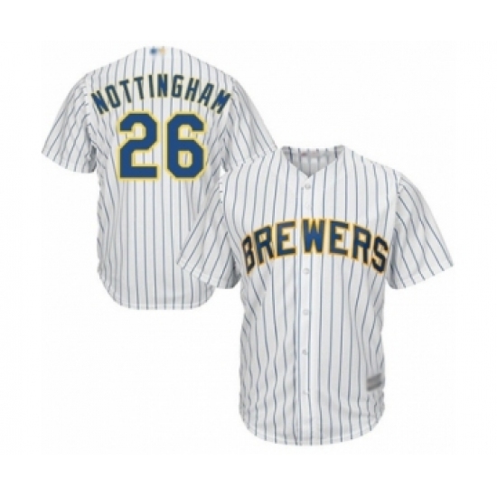 Youth Milwaukee Brewers #26 Jacob Nottingham Authentic White Alternate Cool Base Baseball Player Jersey Youth Milwaukee Brewers #26 Jacob Nottingham Authentic White Alternate Cool Base Baseball Player Jersey