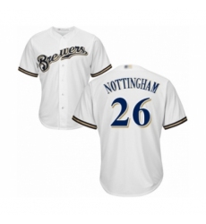Youth Milwaukee Brewers #26 Jacob Nottingham Authentic White Home Cool Base Baseball Player Jersey Youth Milwaukee Brewers #26 Jacob Nottingham Authentic White Home Cool Base Baseball Player Jersey