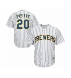 Youth Milwaukee Brewers #20 David Freitas Authentic White Alternate Cool Base Baseball Player Jersey Youth Milwaukee Brewers #20 David Freitas Authentic White Alternate Cool Base Baseball Player Jersey