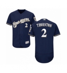 Men's Milwaukee Brewers #2 Trent Grisham Navy Blue Alternate Flex Base Authentic Collection Baseball Player Jersey Men's Milwaukee Brewers #2 Trent Grisham Navy Blue Alternate Flex Base Authentic Collection Baseball Player Jersey