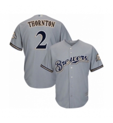 Youth Milwaukee Brewers #2 Trent Grisham Authentic Grey Road Cool Base Baseball Player Jersey Youth Milwaukee Brewers #2 Trent Grisham Authentic Grey Road Cool Base Baseball Player Jersey