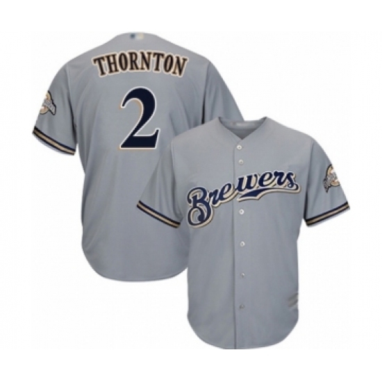 Youth Milwaukee Brewers #2 Trent Grisham Authentic Grey Road Cool Base Baseball Player Jersey Youth Milwaukee Brewers #2 Trent Grisham Authentic Grey Road Cool Base Baseball Player Jersey