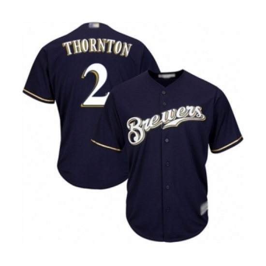 Youth Milwaukee Brewers #2 Trent Grisham Authentic Navy Blue Alternate Cool Base Baseball Player Jersey Youth Milwaukee Brewers #2 Trent Grisham Authentic Navy Blue Alternate Cool Base Baseball Player Jersey