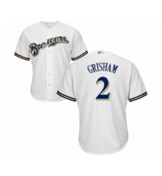 Youth Milwaukee Brewers #2 Trent Grisham Authentic White Home Cool Base Baseball Player Jersey Youth Milwaukee Brewers #2 Trent Grisham Authentic White Home Cool Base Baseball Player Jersey