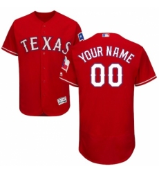 Men's Texas Rangers Majestic Alternate Scarlet Flex Base Authentic Collection Custom Jersey