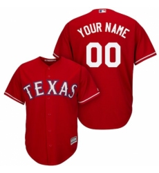 Men's Texas Rangers Majestic Red Cool Base Custom Jersey