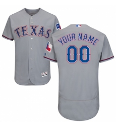 Men's Texas Rangers Majestic Road Gray Flex Base Authentic Collection Custom Jersey