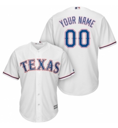 Men's Texas Rangers Majestic White Home Cool Base Custom Jersey