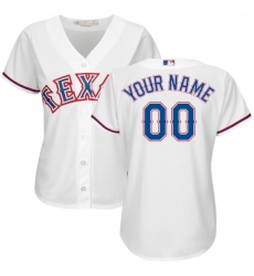 Women's Texas Rangers Majestic White Home Cool Base Custom Jersey
